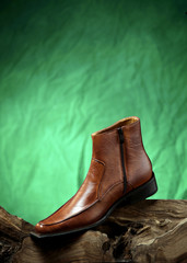 close up shot of a man shoe