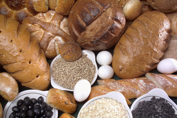 close up shot of several fresh breads