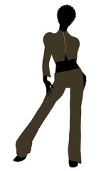 African American Female Office Illustration Silhouette