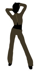 African American Female Office Illustration Silhouette