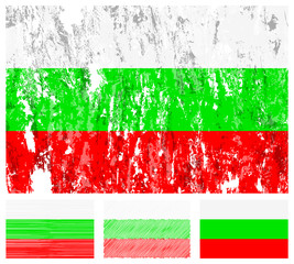 Bulgaria grunge flag set