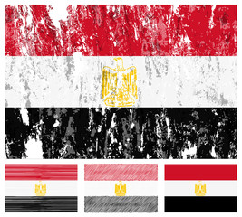 Egypt grunge flag set