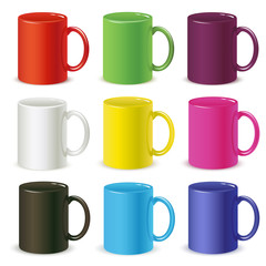 colored cups vector