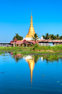 Golden Stupa, Inle Lake, Myanmar.