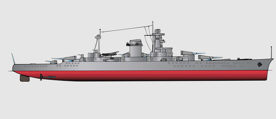 Vector illustration of battleship
