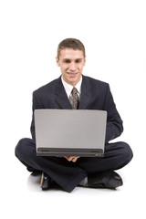 Businessman Using Laptop