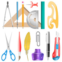 vector icons of drawing instrument