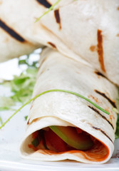 Tortilla Wrap Cut in Half.