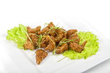 fish fillet baked at caramel