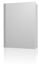 Standing blank hardcover book isolated on white.
