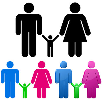 Male and female gender signs. Family concept.