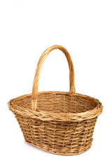 Weaved wooden basket.