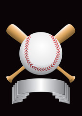 baseball with bats silver nameplate