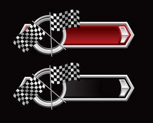 checkered flags red and black arrows