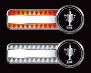 elegant trophy orange and silver checkered tabs