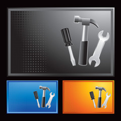 worker tools colored halftone templates