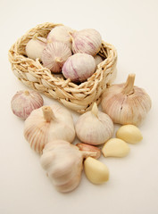 Set of Garlics and the Basket