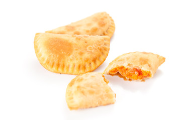 tasty tuna patty with tomato and pepper