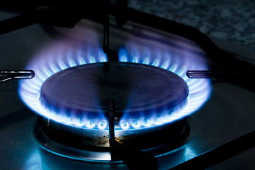 fuego de la cocina de gas