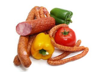 sausages and vegetables