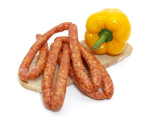 sausage with bread and vegetables