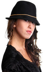 woman in a hat