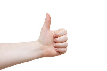 Good job!!  Females hand giving thumbs up