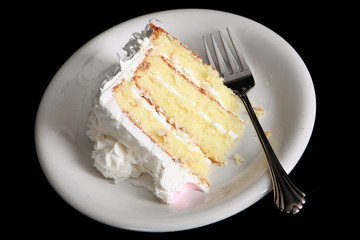 Piece of white coconut cake