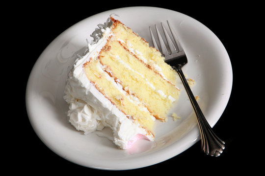 Piece Of White Coconut Cake