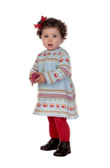Funny baby girl with red loop