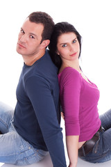 Fototapeta premium couple sitting back to back