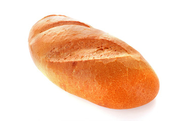 White bread on white background