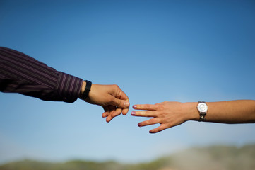 Couple hands