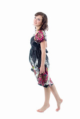 Young beautiful woman  dances