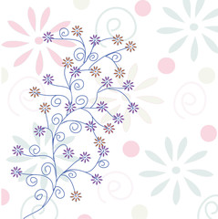 Floral background in soft pastel colors