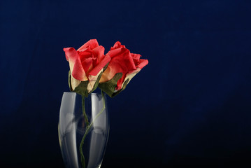 czerwone róże w kieliszku