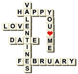 Valentine love word game.