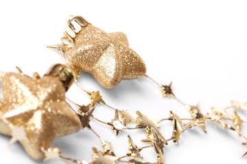 Christmas stars on the white background