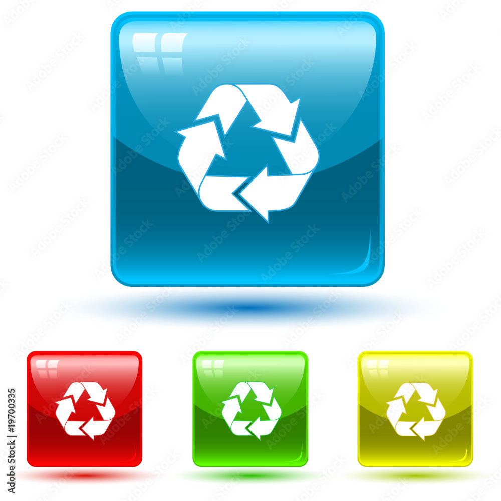 Wall mural vector icons of recycle symbol