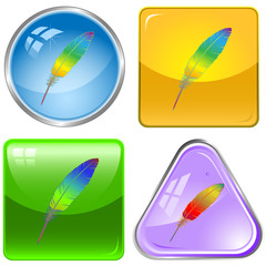 vector icons of feather