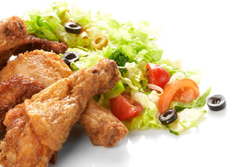 Chicken legs with fresh vegetables