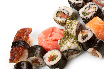 Different types of sushi.