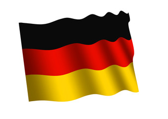 Deutschland Fahne wehend im Wind - freigestellt