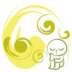 思いにふける  yellow