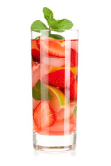 Cocktail collection: Strawberry mojito with lime and mint