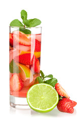 Cocktail collection: Strawberry mojito with lime and mint