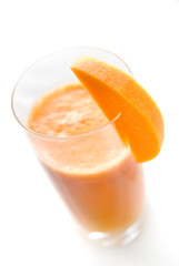 fresh smoothie from carrot isolated on white