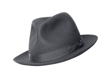 retro black hat isolated on white