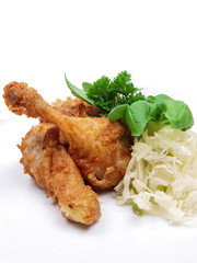 fleisch mit weißkohl salat