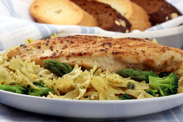 Pasta and chicken breast meal